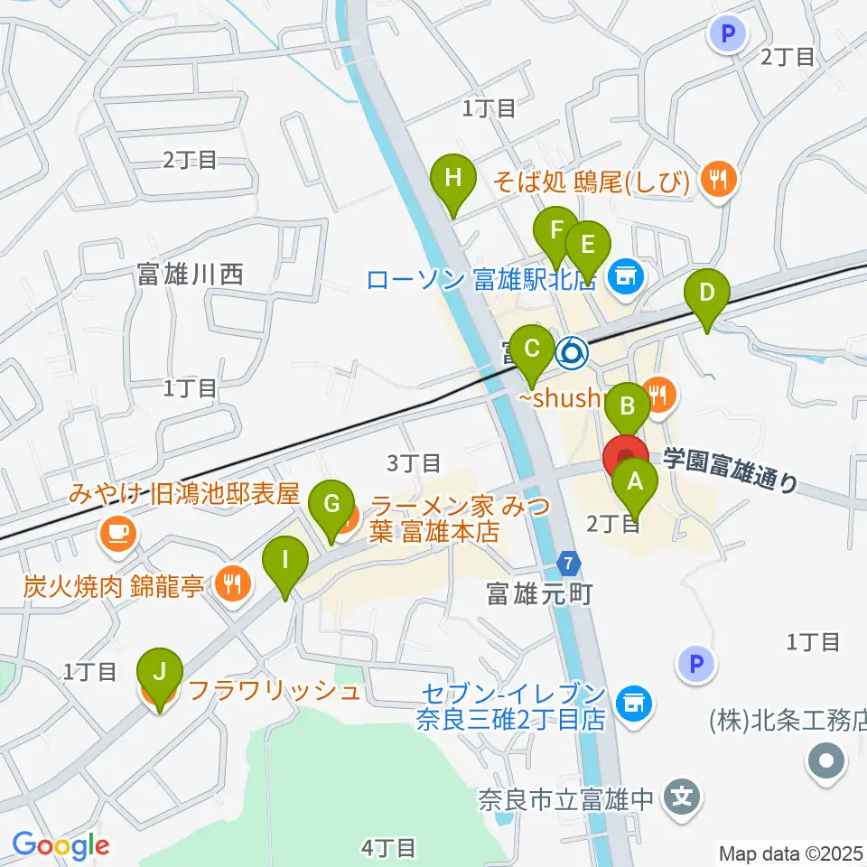サンシャインギター周辺のカフェ一覧地図