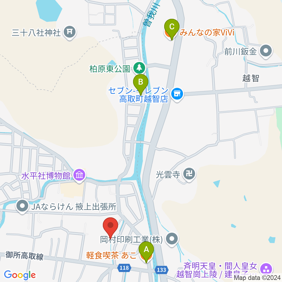 丸山ギター工房 クラフトM周辺のカフェ一覧地図