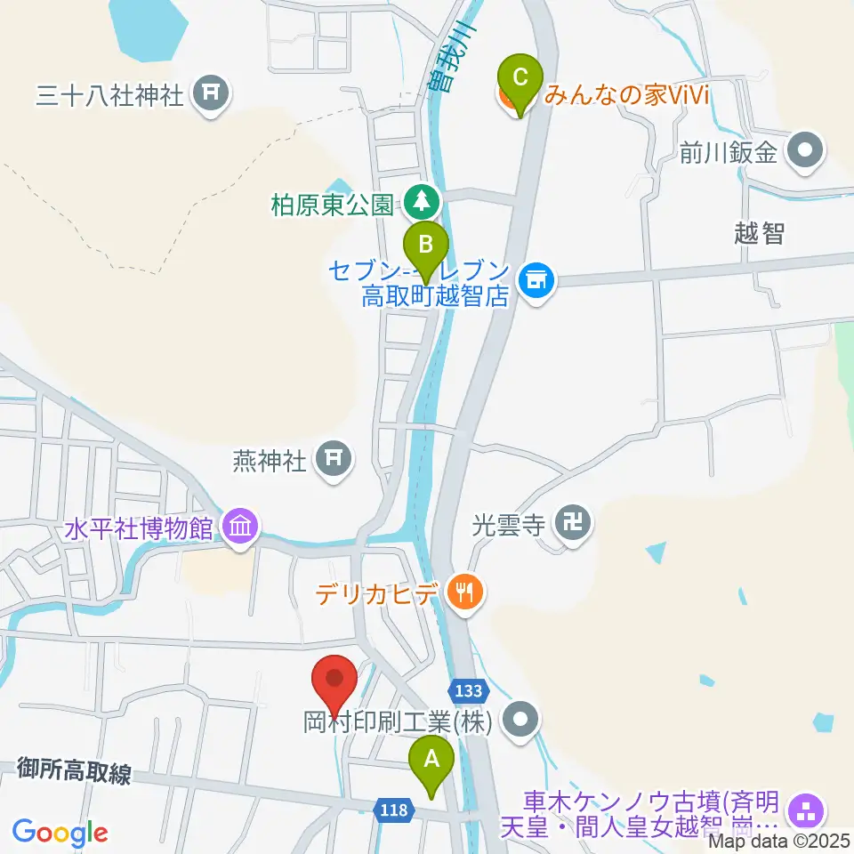 丸山ギター工房 クラフトM周辺のカフェ一覧地図