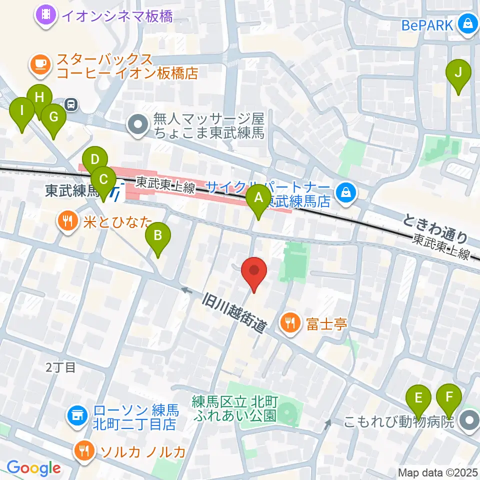 クライネ・ビューネ音楽教室周辺のカフェ一覧地図