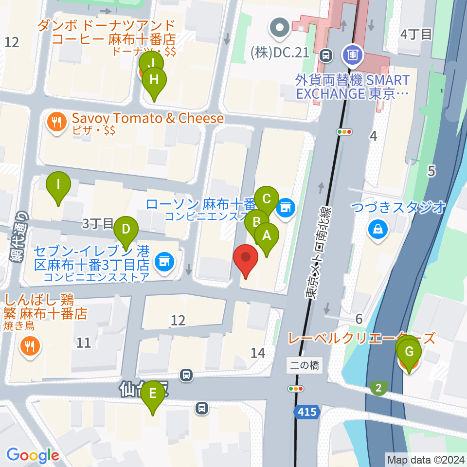 GAMP SOUND STUDIO周辺のカフェ一覧地図