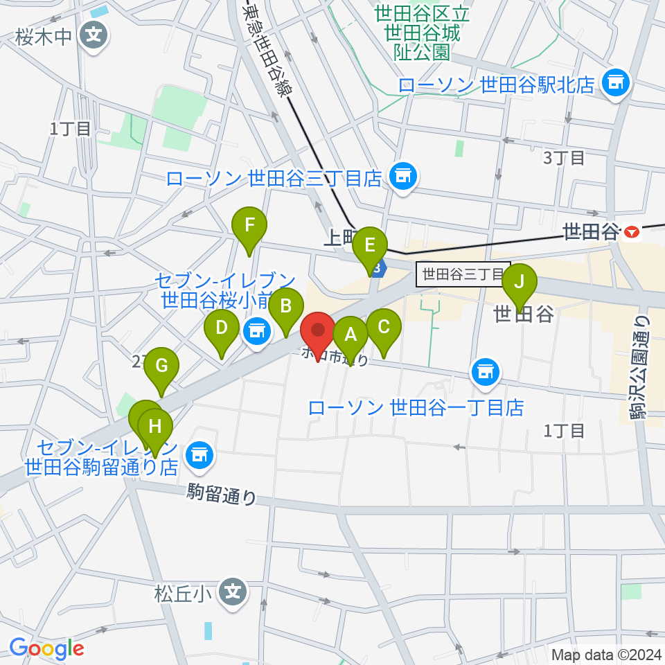 サミー音楽アカデミー周辺のカフェ一覧地図