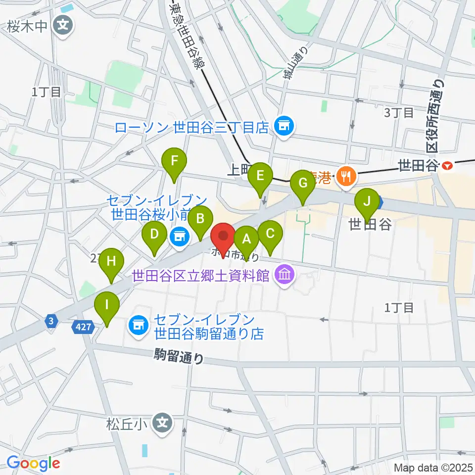 サミー音楽アカデミー周辺のカフェ一覧地図