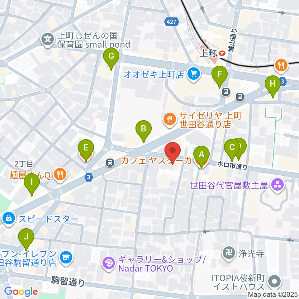 サミー音楽アカデミー周辺のカフェ一覧地図