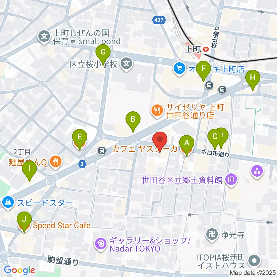サミー音楽アカデミー周辺のカフェ一覧地図