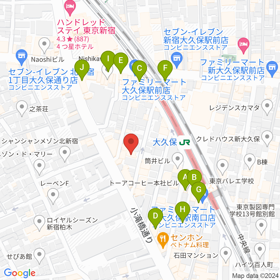 石森管楽器周辺のカフェ一覧地図