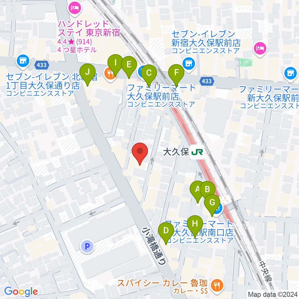 石森管楽器周辺のカフェ一覧地図