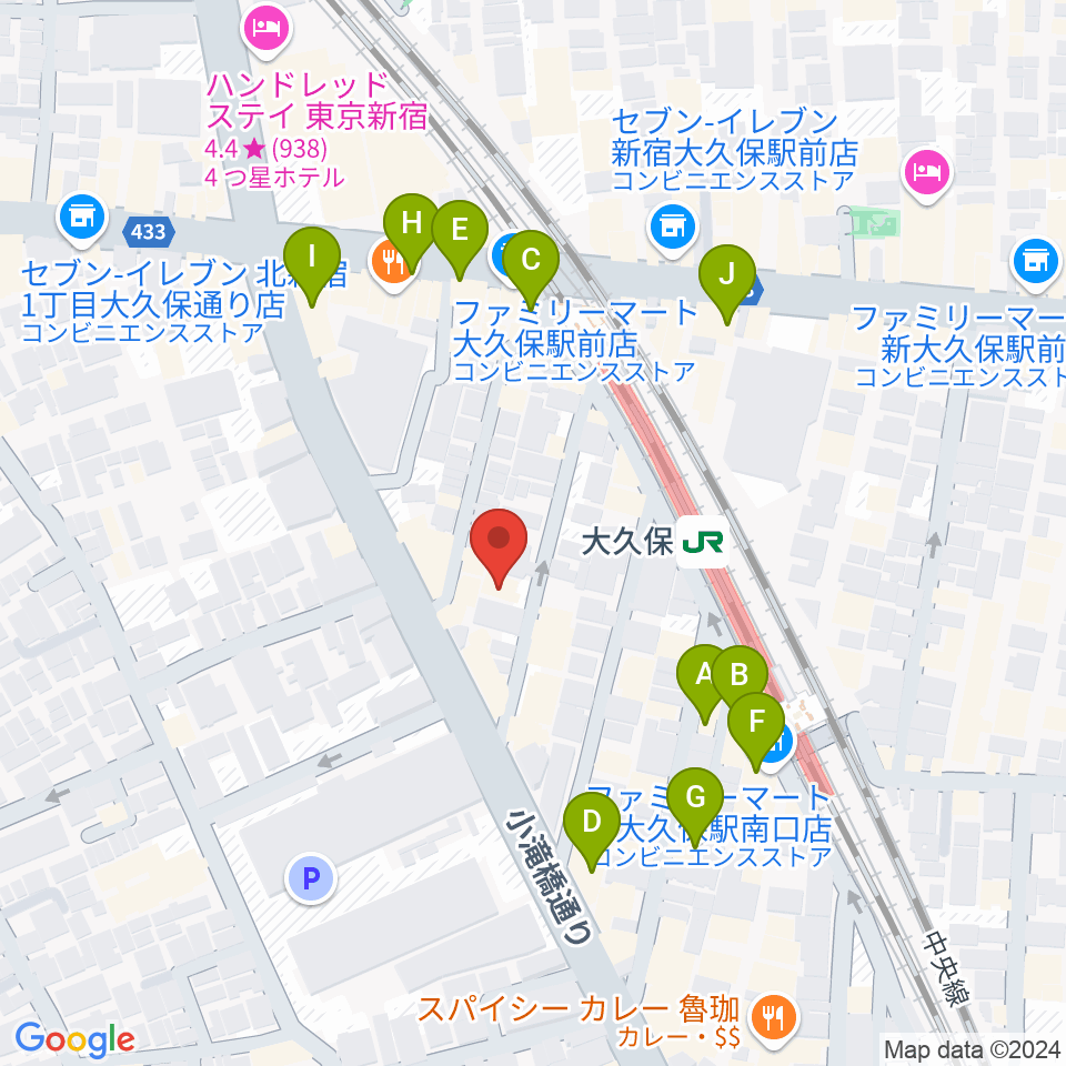 石森管楽器周辺のカフェ一覧地図