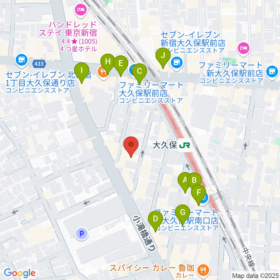 石森管楽器周辺のカフェ一覧地図