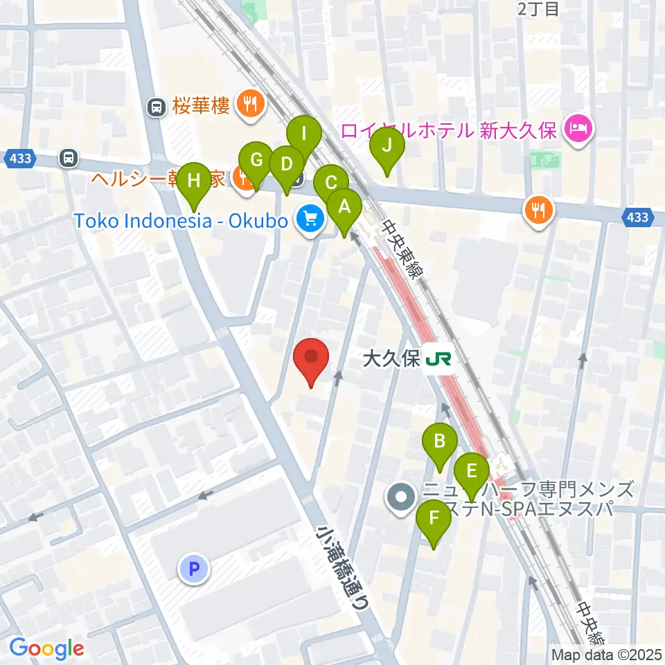 石森管楽器周辺のカフェ一覧地図