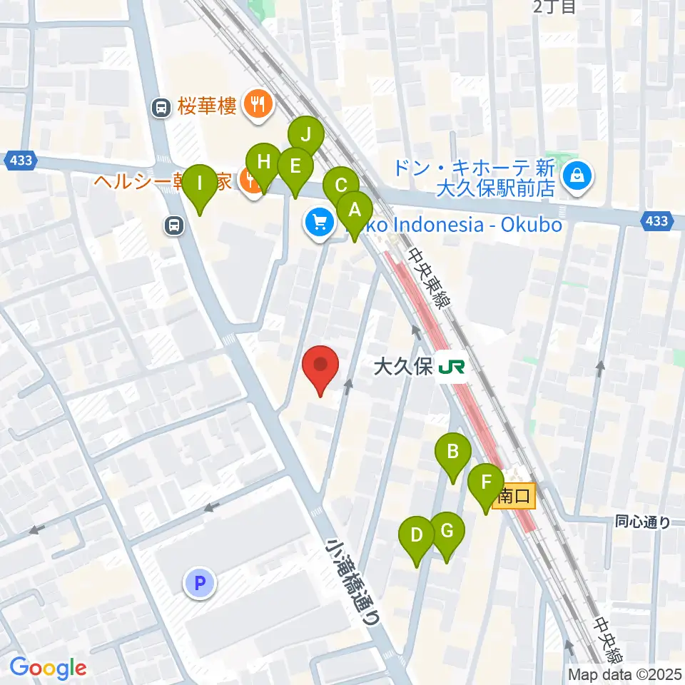 石森管楽器周辺のカフェ一覧地図