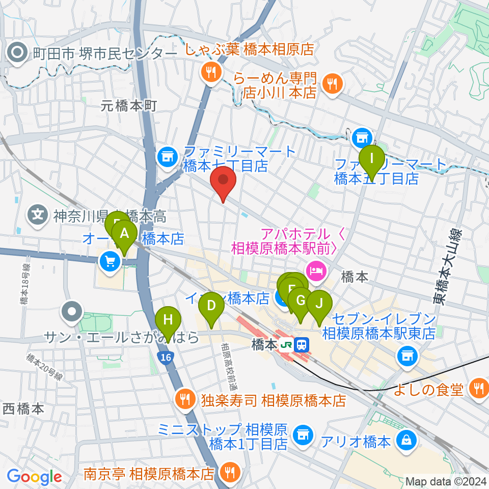 牛久保音楽教室 橋本第2教室周辺のカフェ一覧地図