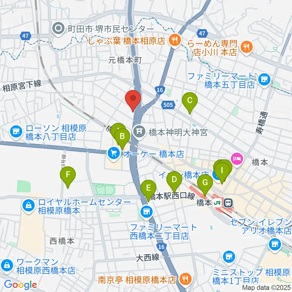 牛久保ピアノ周辺のカフェ一覧地図
