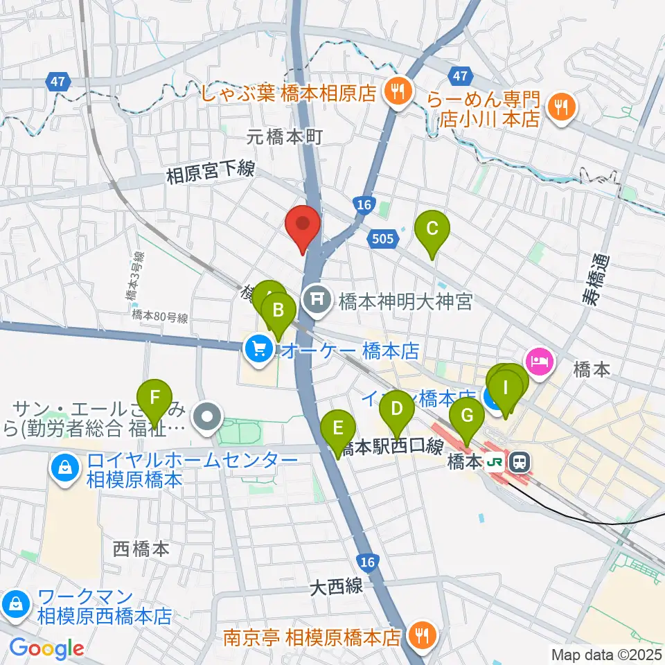 牛久保ピアノ周辺のカフェ一覧地図