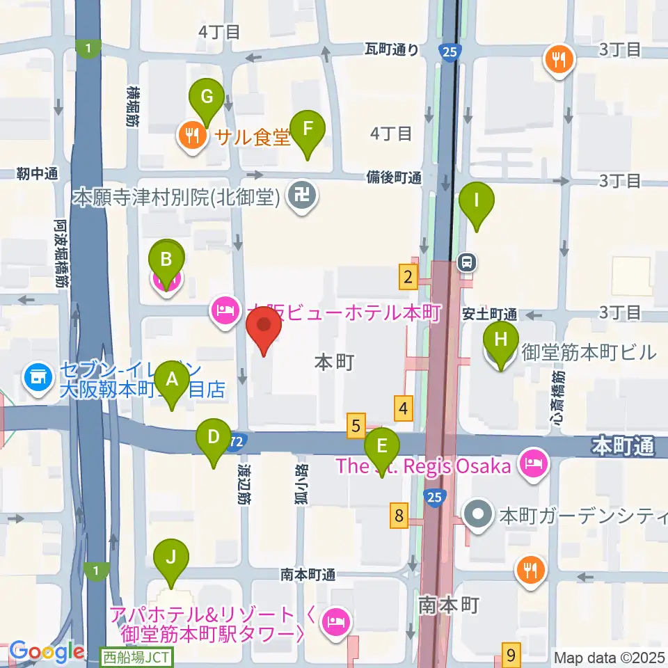 相愛大学附属音楽教室周辺のカフェ一覧地図