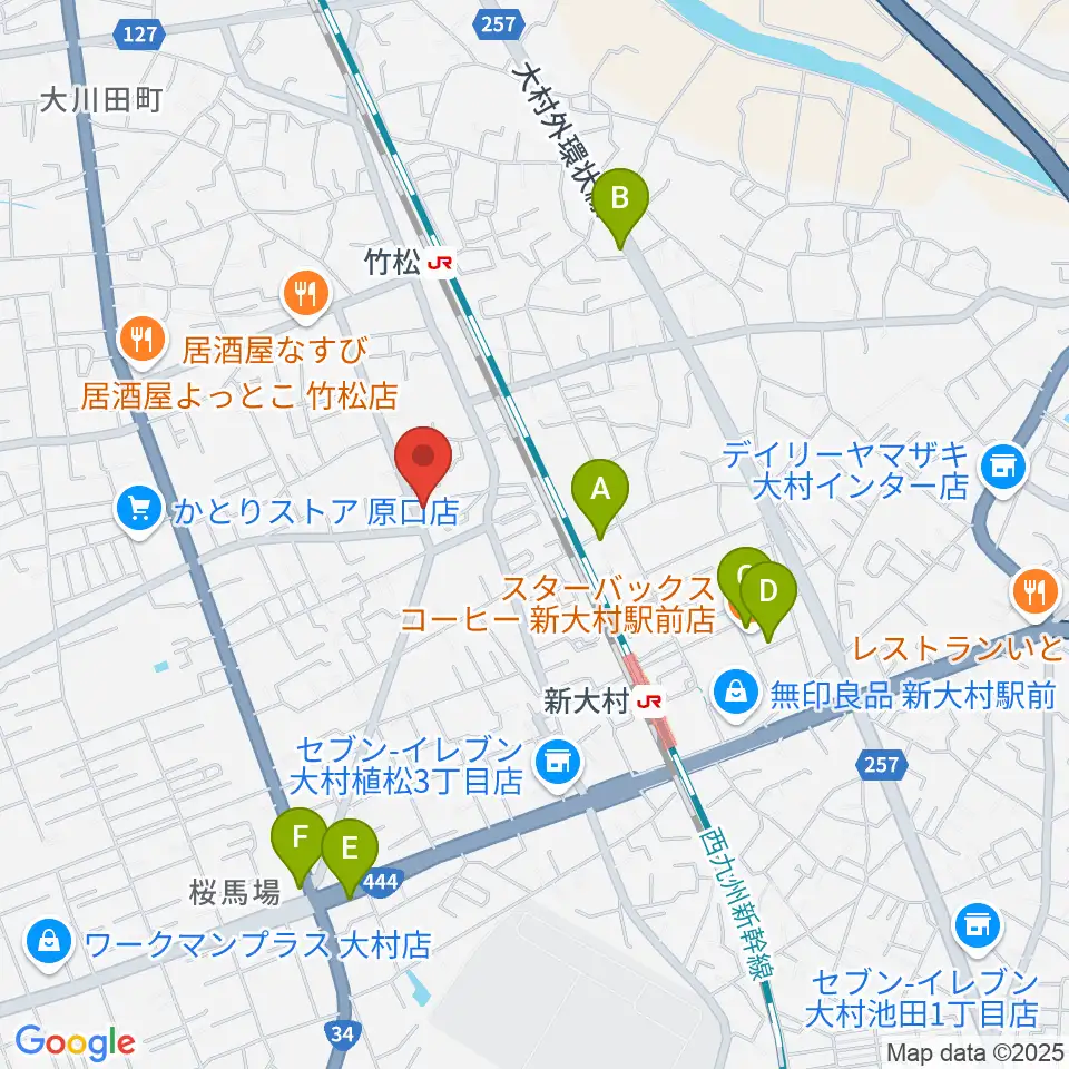 スタヂオギター教室周辺のカフェ一覧地図