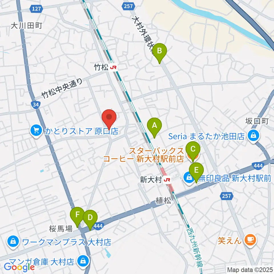スタヂオギター教室周辺のカフェ一覧地図