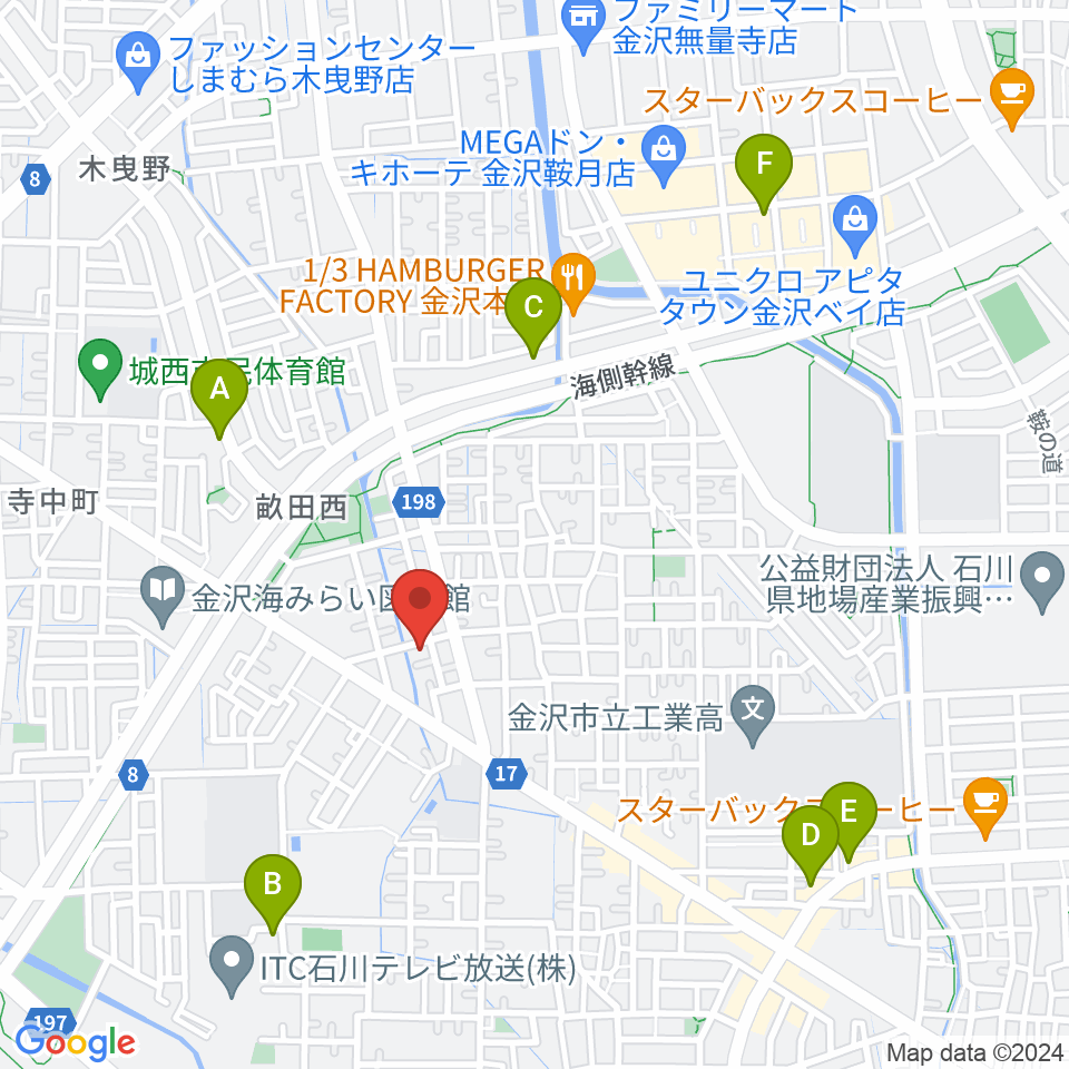 サウンドワーク九里周辺のカフェ一覧地図