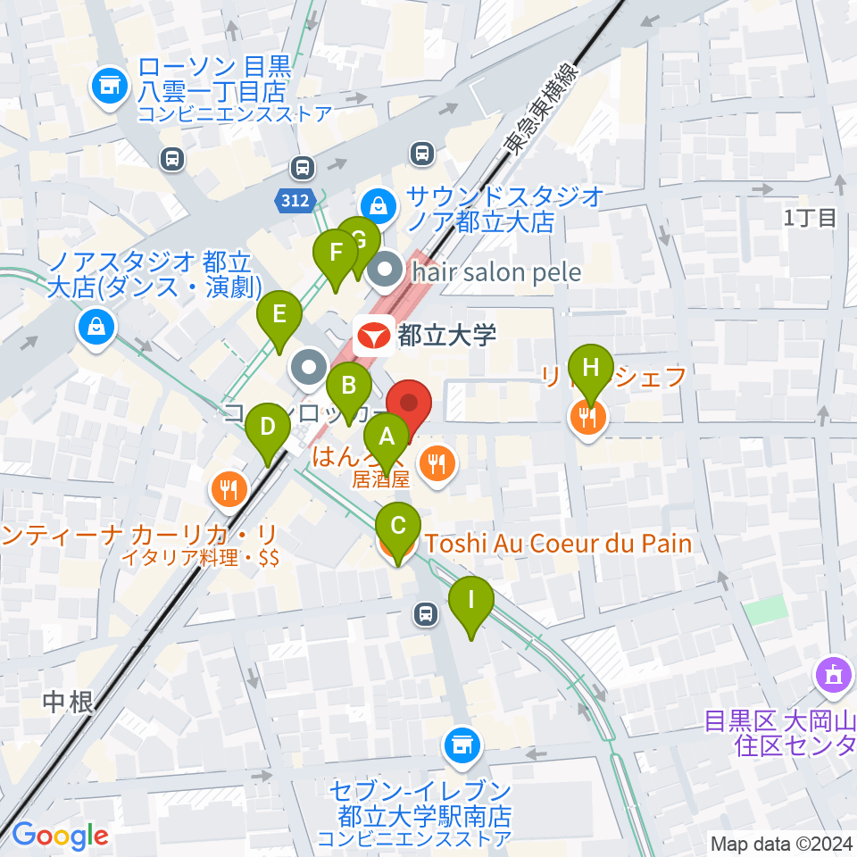 協葉ピアノ音楽教室周辺のカフェ一覧地図