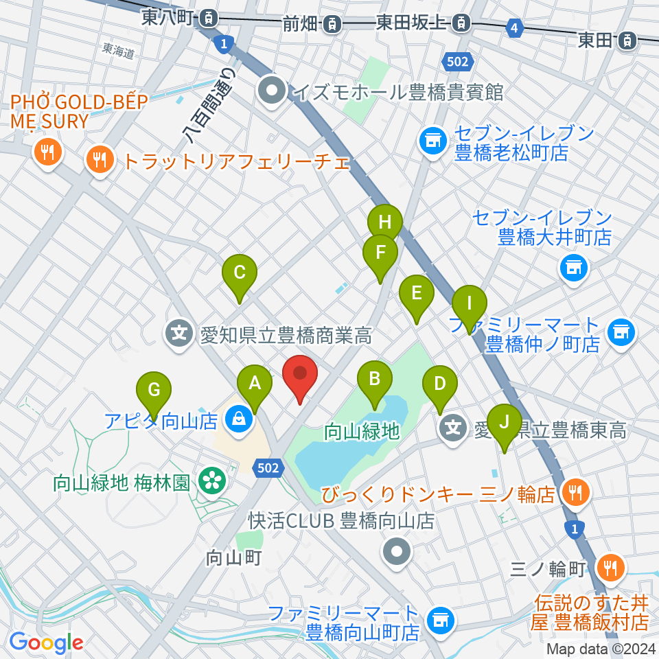 音楽創生ピアノフォルテ周辺のカフェ一覧地図