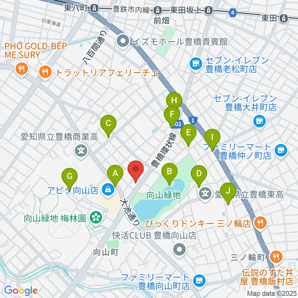 音楽創生ピアノフォルテ周辺のカフェ一覧地図