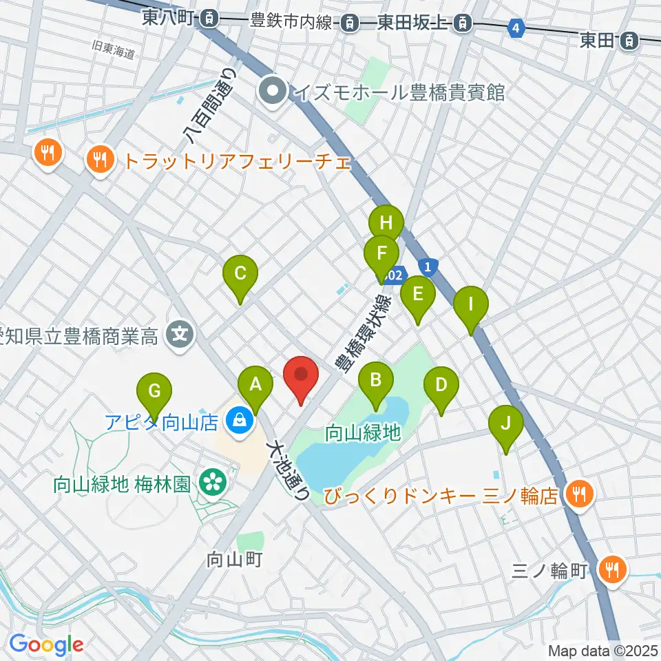 音楽創生ピアノフォルテ周辺のカフェ一覧地図