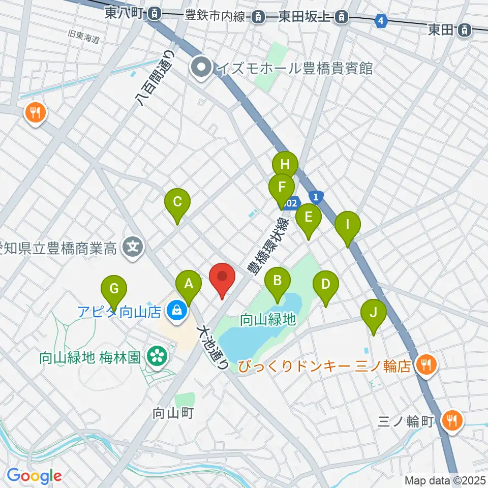 音楽創生ピアノフォルテ周辺のカフェ一覧地図