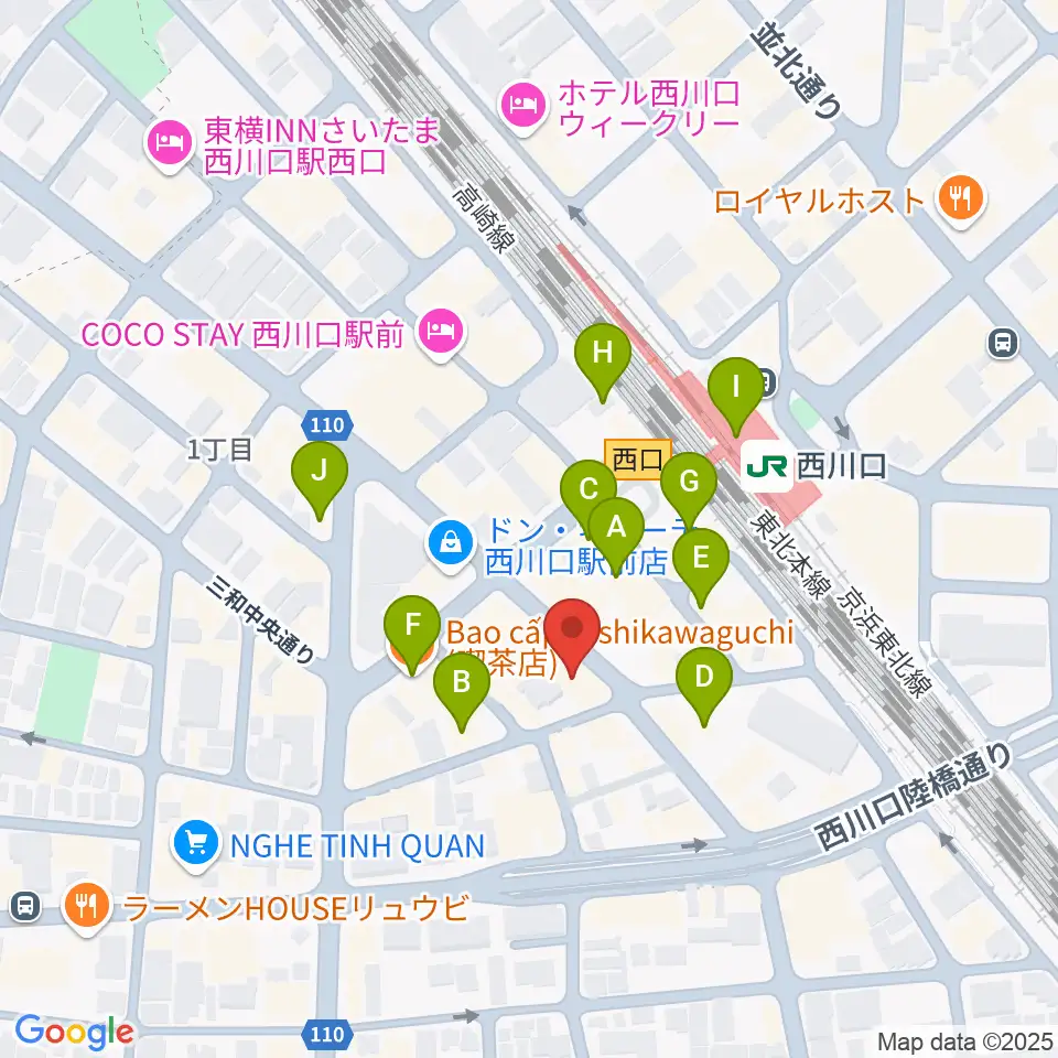 エムズパーカッションラボ周辺のカフェ一覧地図
