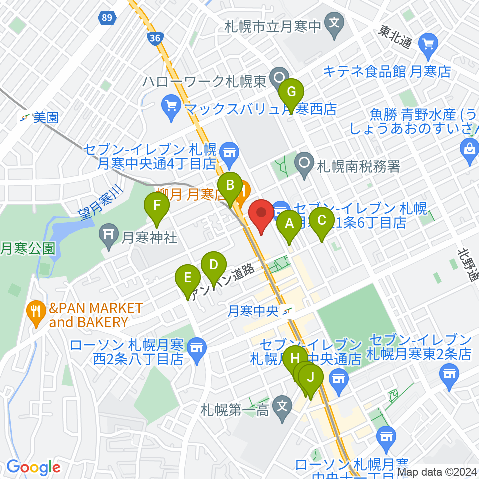 ライズ音楽院周辺のカフェ一覧地図