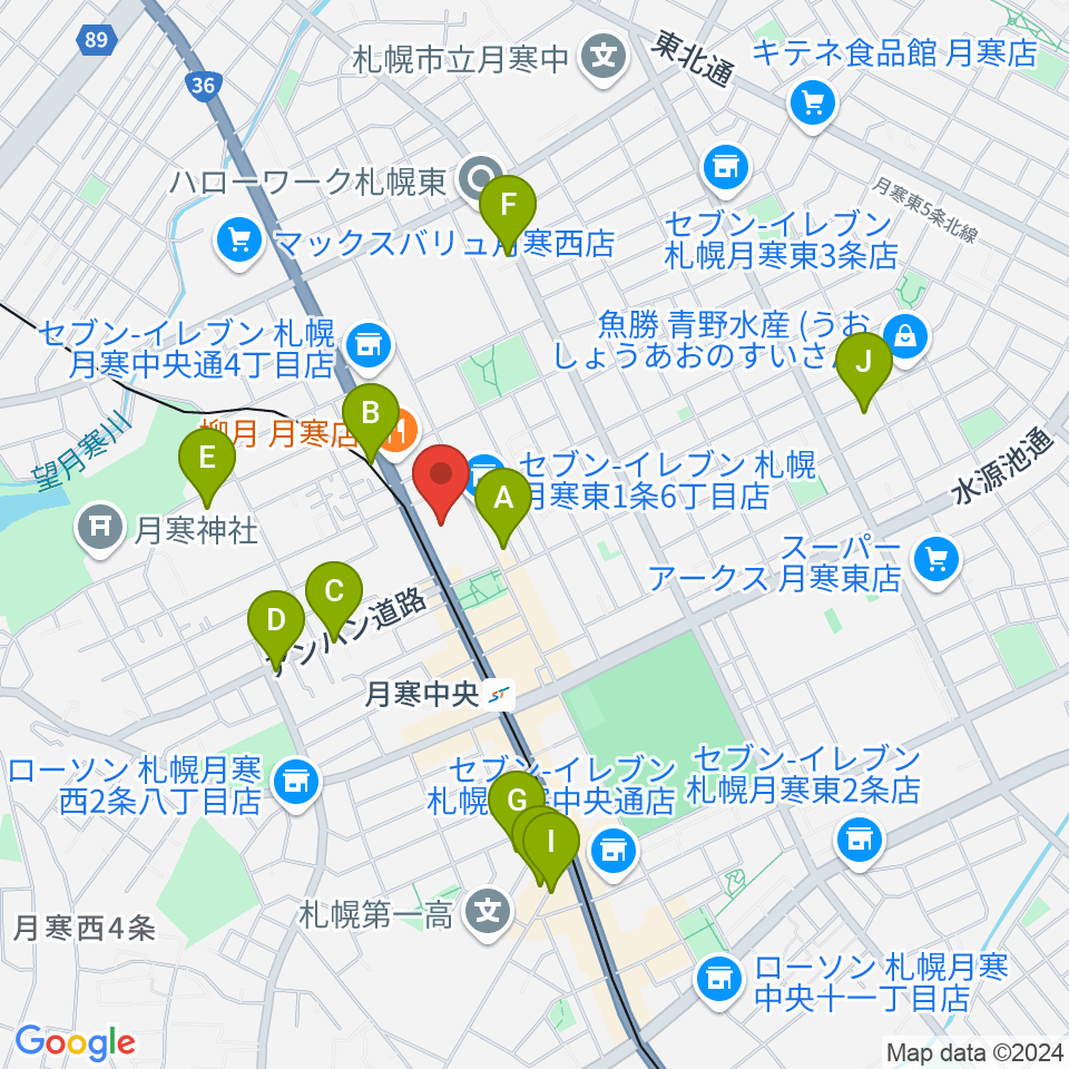 ライズ音楽院周辺のカフェ一覧地図