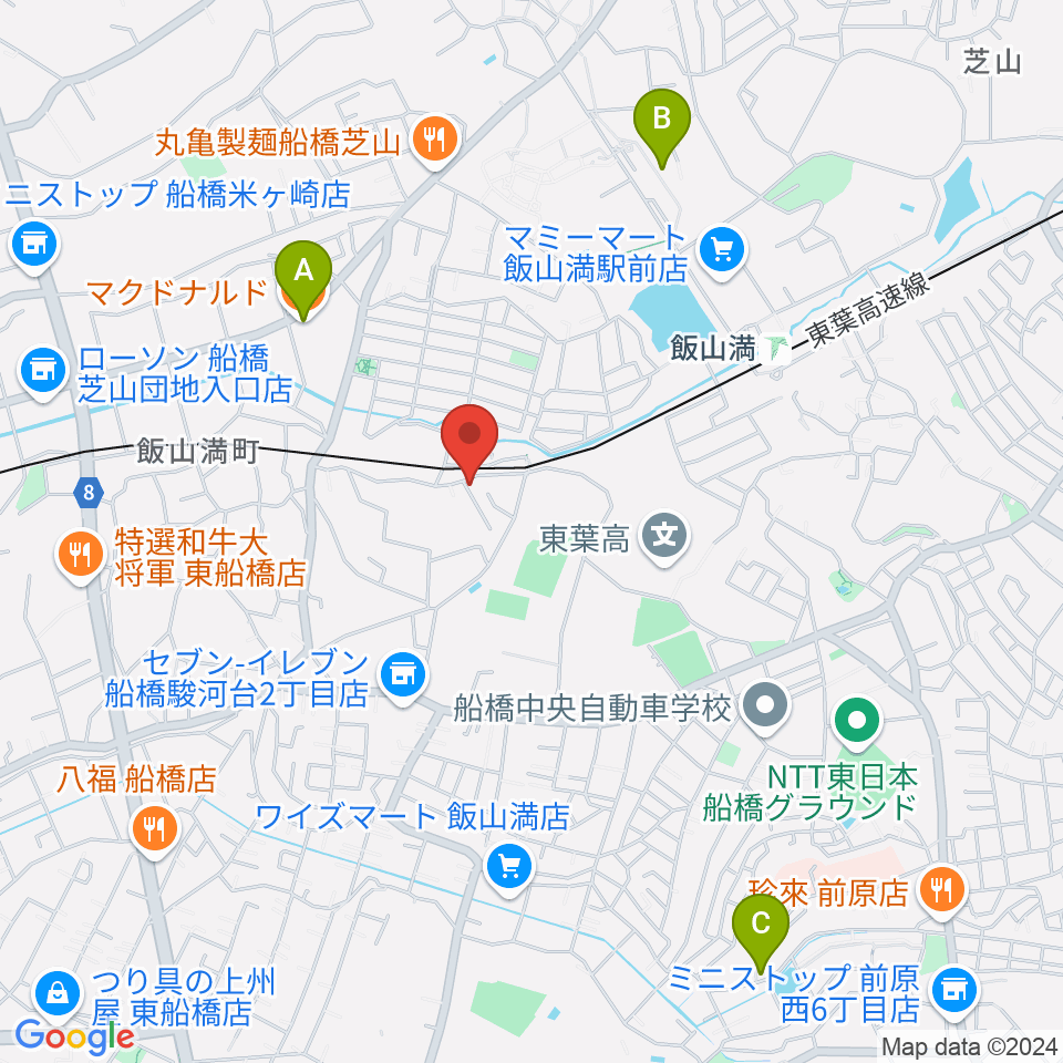 音楽空間SOLA周辺のカフェ一覧地図