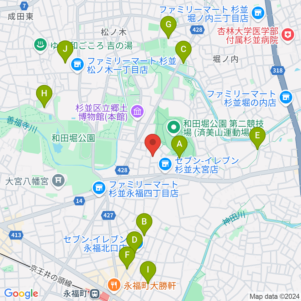 Salon O周辺のカフェ一覧地図