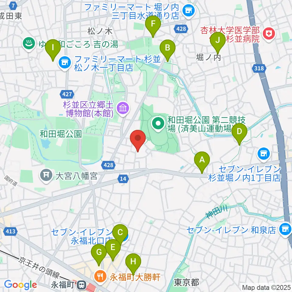 Salon O周辺のカフェ一覧地図