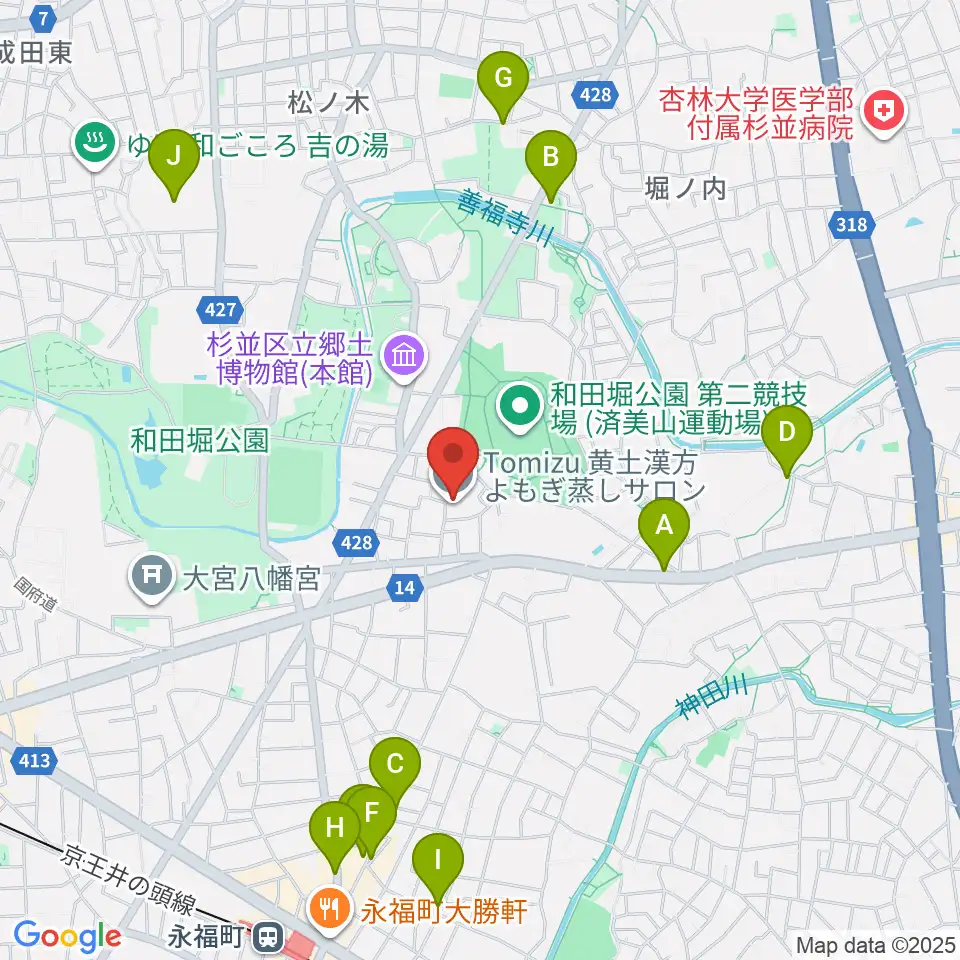 Salon O周辺のカフェ一覧地図