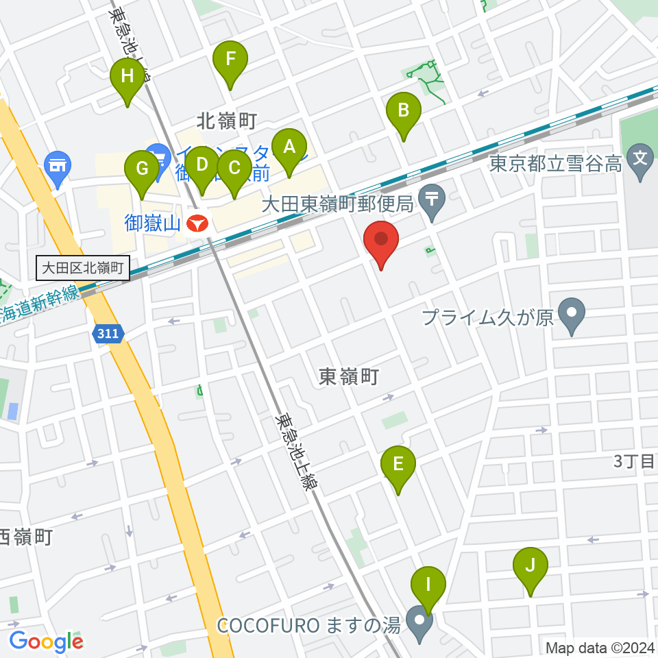 エミイ音楽教室周辺のカフェ一覧地図