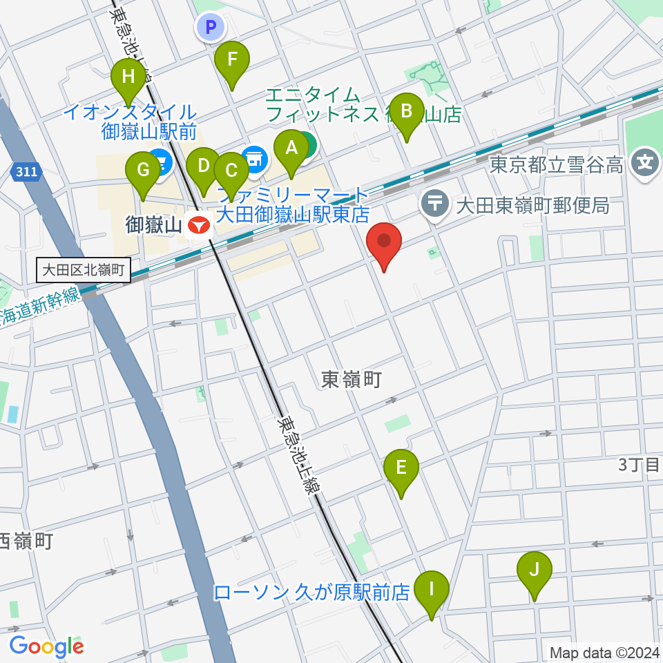 エミイ音楽教室周辺のカフェ一覧地図