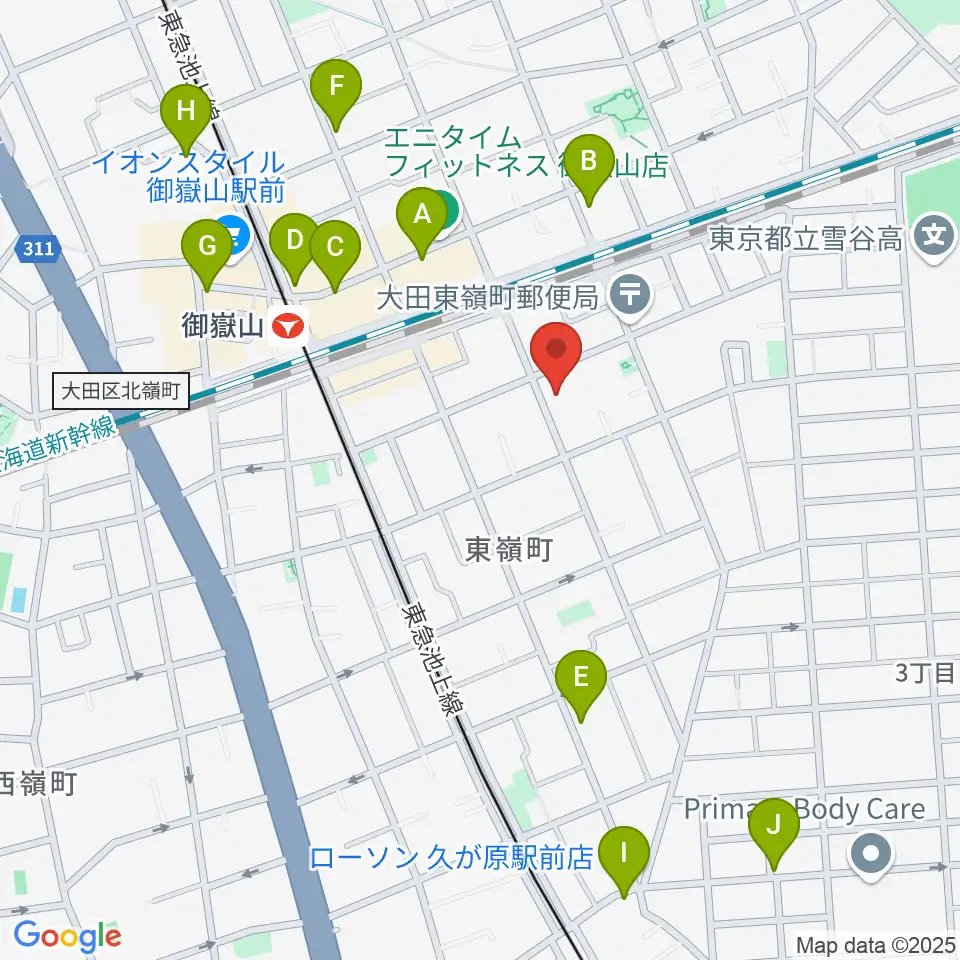 エミイ音楽教室周辺のカフェ一覧地図
