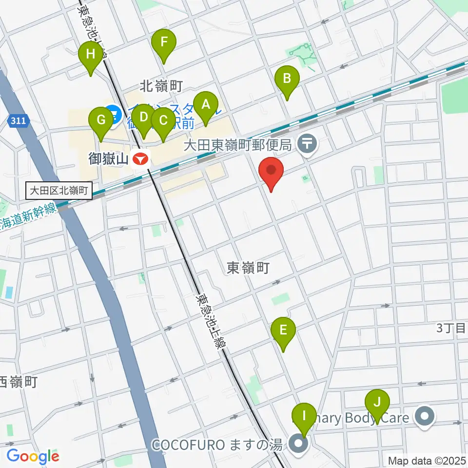 エミイ音楽教室周辺のカフェ一覧地図