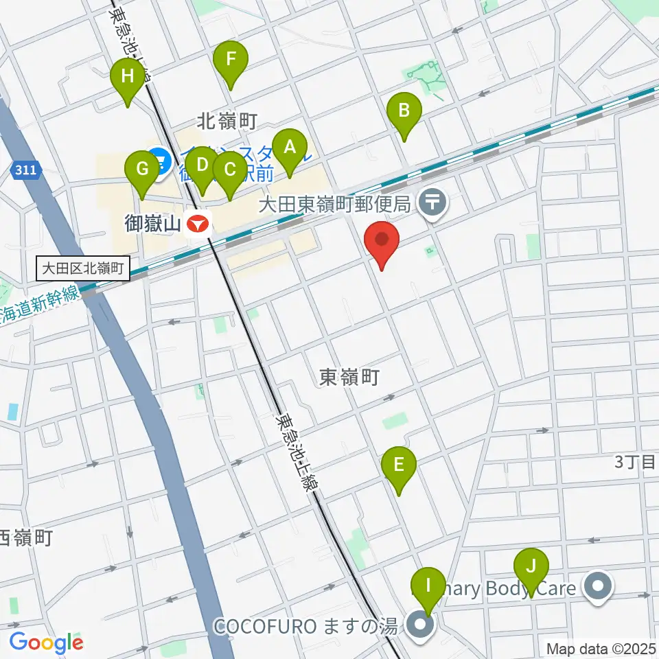 エミイ音楽教室周辺のカフェ一覧地図