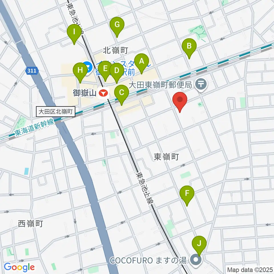 エミイ音楽教室周辺のカフェ一覧地図
