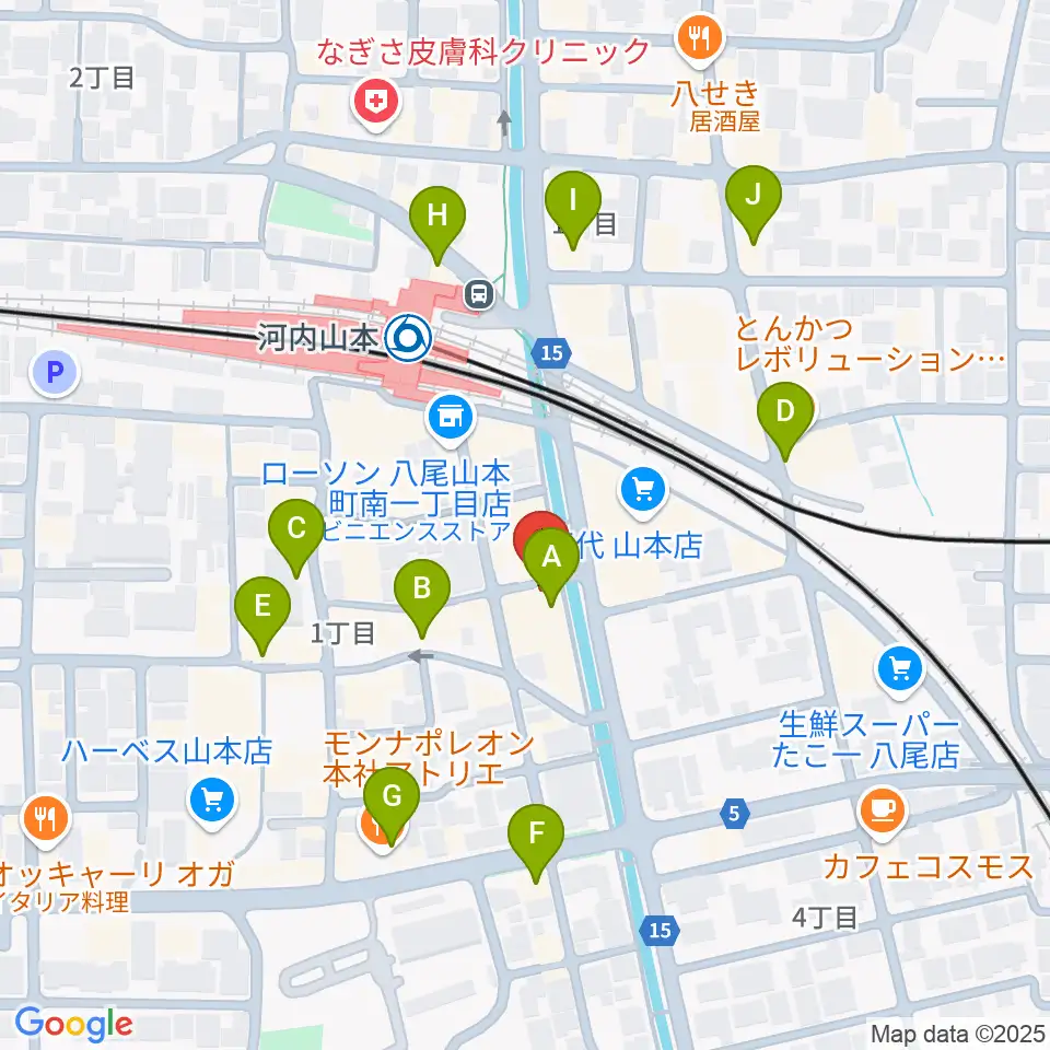 F2おんがく教室周辺のカフェ一覧地図