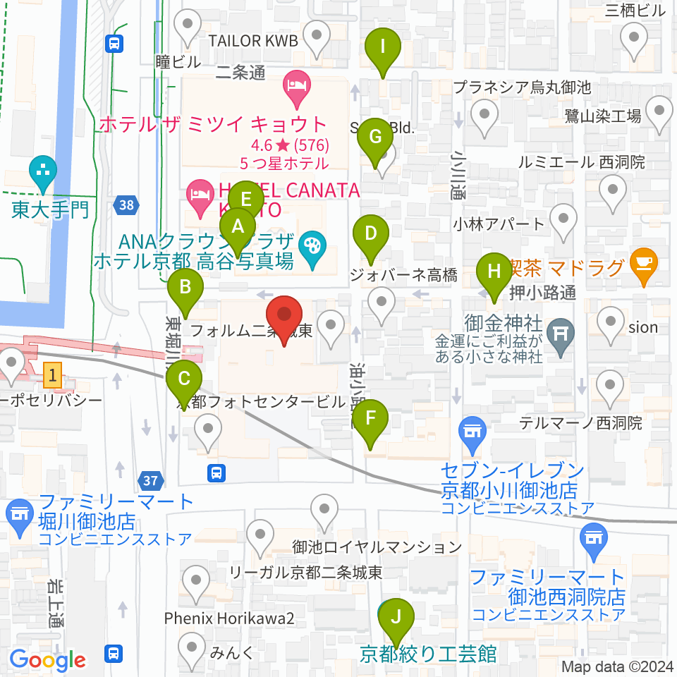 京都子どもの音楽教室周辺のカフェ一覧地図