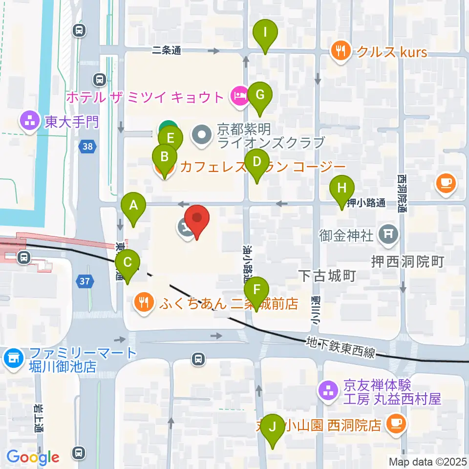 京都子どもの音楽教室周辺のカフェ一覧地図