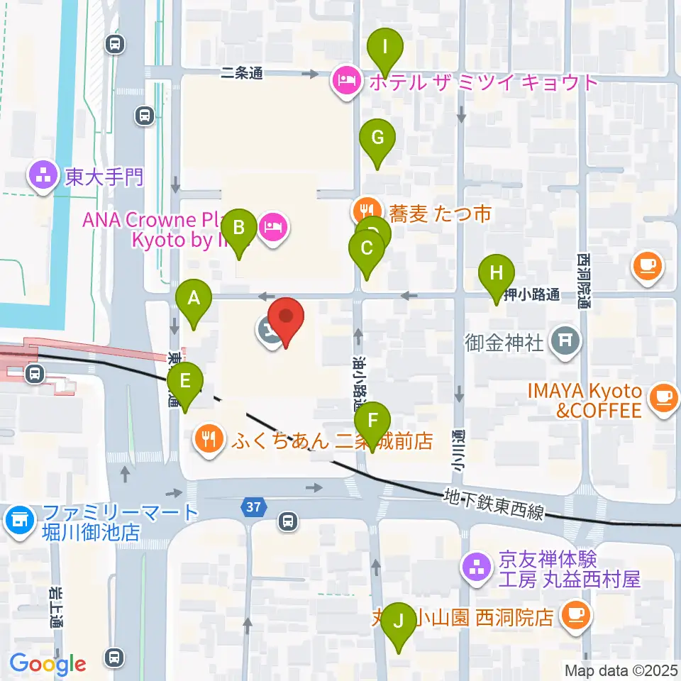 京都子どもの音楽教室周辺のカフェ一覧地図