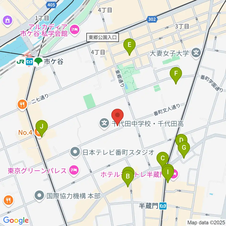東京ビジュアルアーツ周辺のカフェ一覧地図