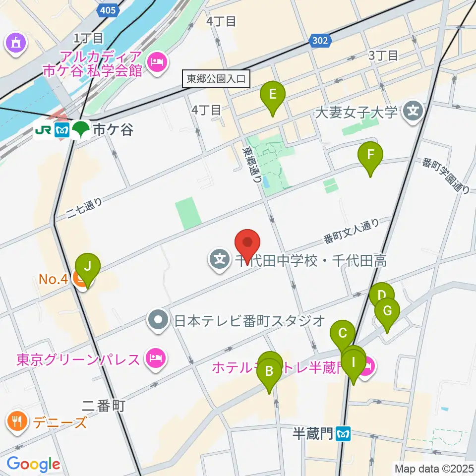東京ビジュアルアーツ周辺のカフェ一覧地図