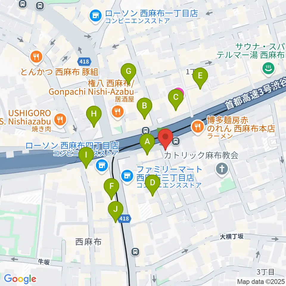 千藤三味線学院周辺のカフェ一覧地図