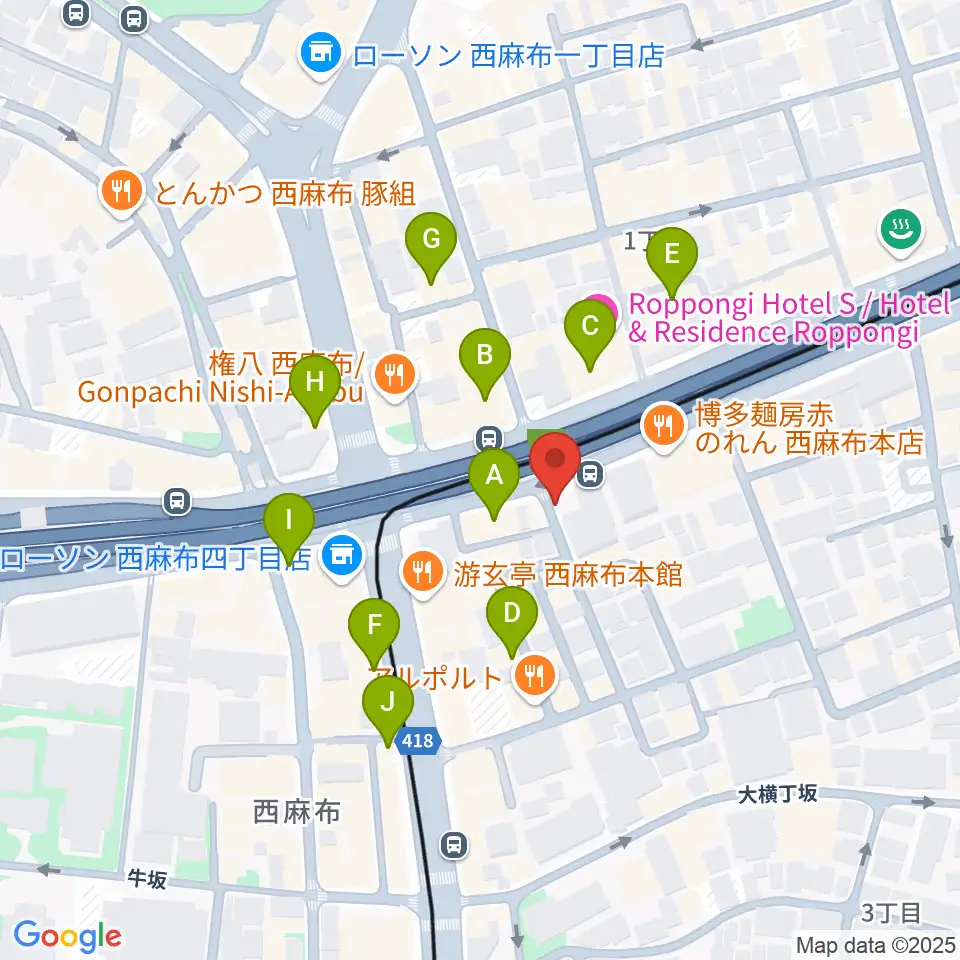 千藤三味線学院周辺のカフェ一覧地図