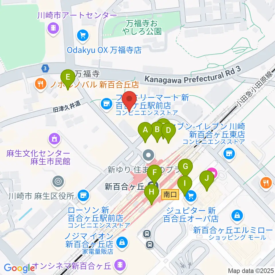 昭和音楽大学附属音楽・バレエ教室 新百合ヶ丘校周辺のカフェ一覧地図