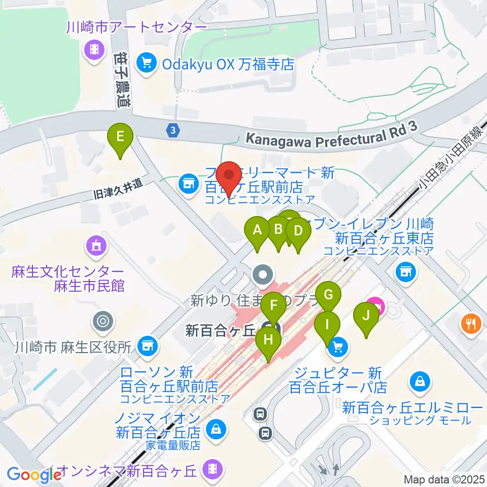 昭和音楽大学附属音楽・バレエ教室 新百合ヶ丘校周辺のカフェ一覧地図